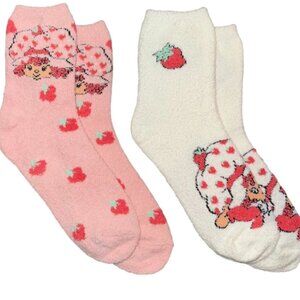 COPY - STRAWBERRY SHORTCAKE Ladies 2 Pair Of Fuzzy Plush Socks